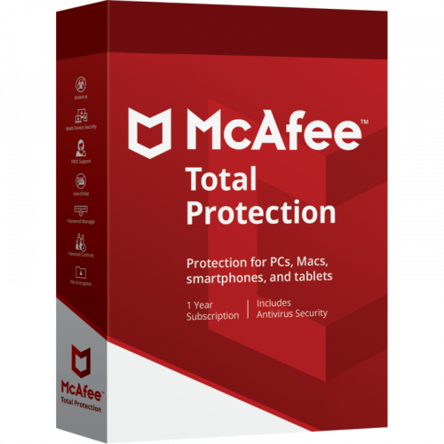 McAfee Total Protection 5 dispositivos por 1 año